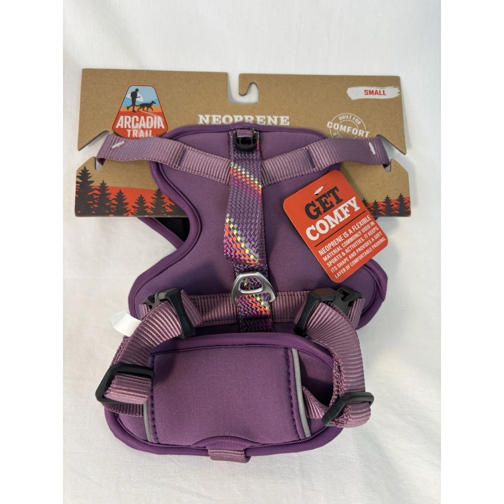 Arcadia Trail Neoprene Soft/Vest Dog Harness Size S Purple Adjustable Padded New